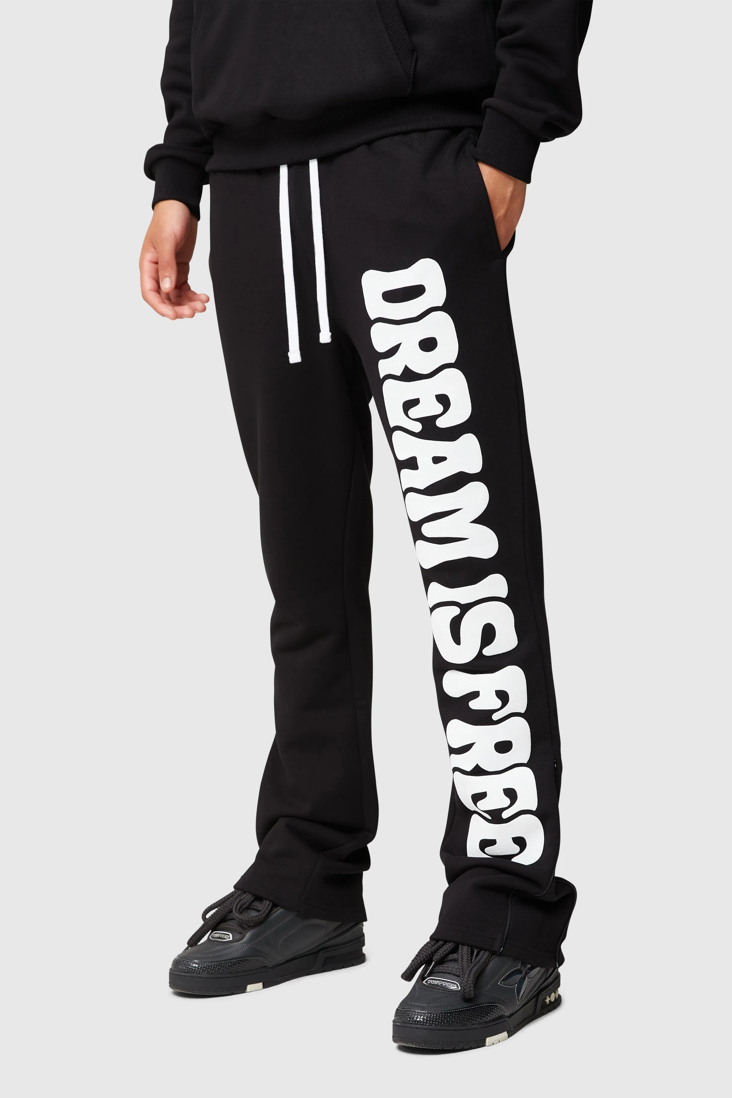 DREAM IS FREE FLARED JOGGER - BLACK