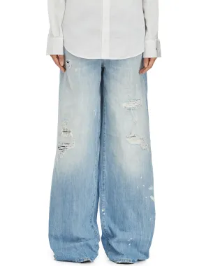 DSQUARED2 Light Blue Wide Leg Denuzzer Pants