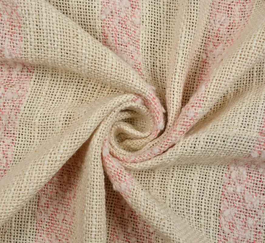 Fashion Throw 100% Cotton Handloom Throw Soft Blanket (FT_22) for Winter Warm Comforter/Throw | AC Blanket Sofa Couch Throw/Blanket_(125 x 150 Cms)_Peach/Beige.