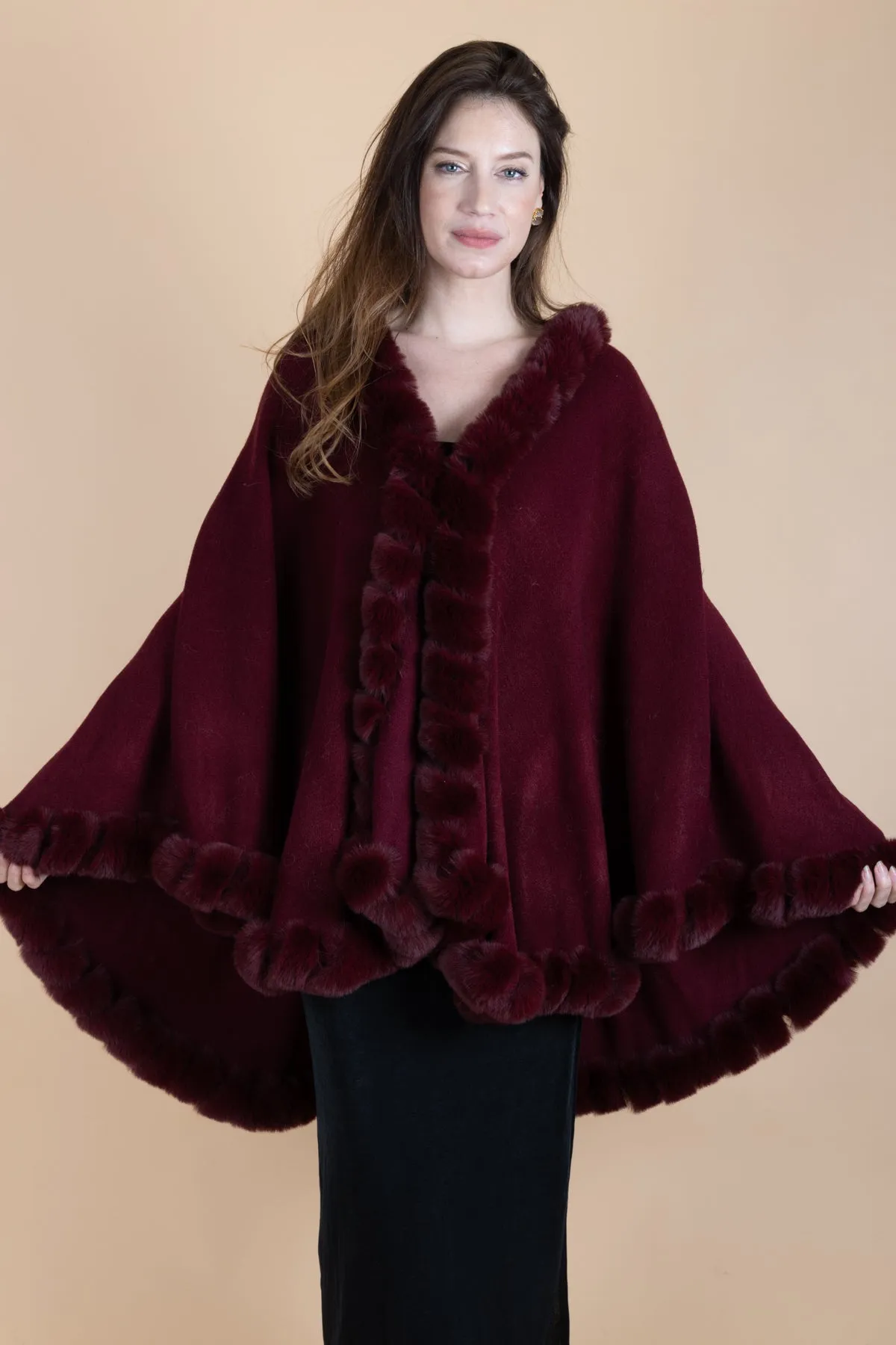 Faux Fur Cape Kimono