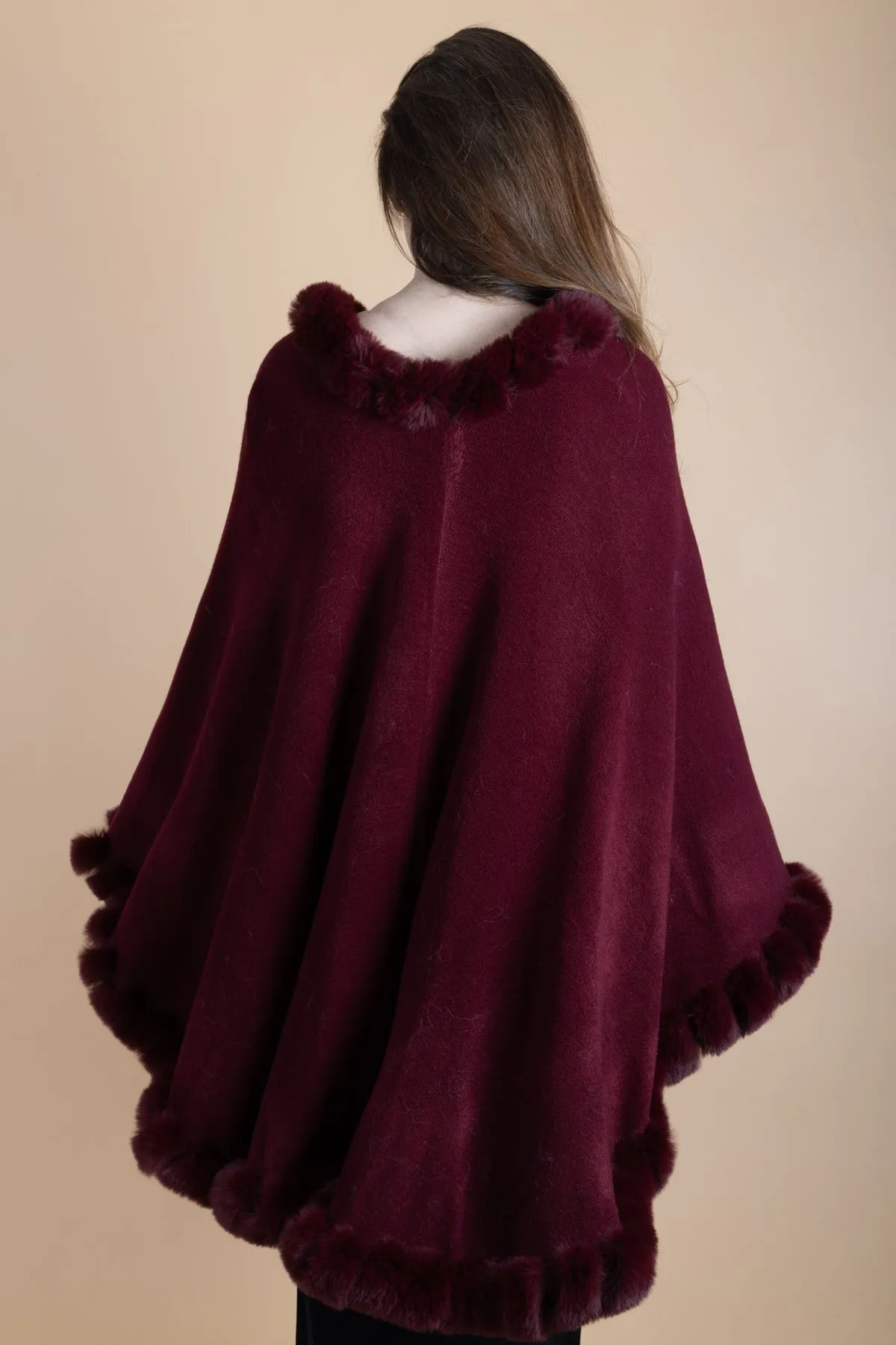 Faux Fur Cape Kimono