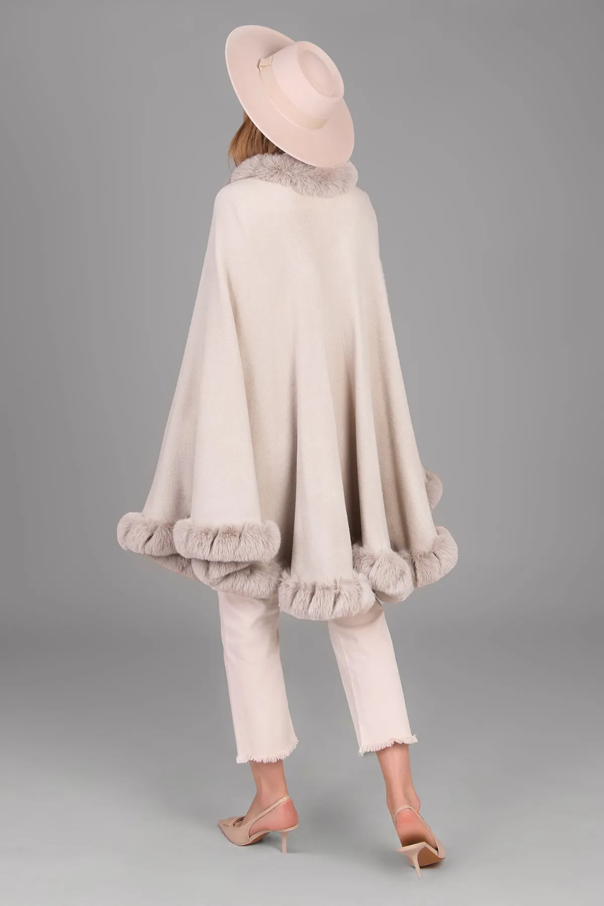 Faux Fur Cape Kimono