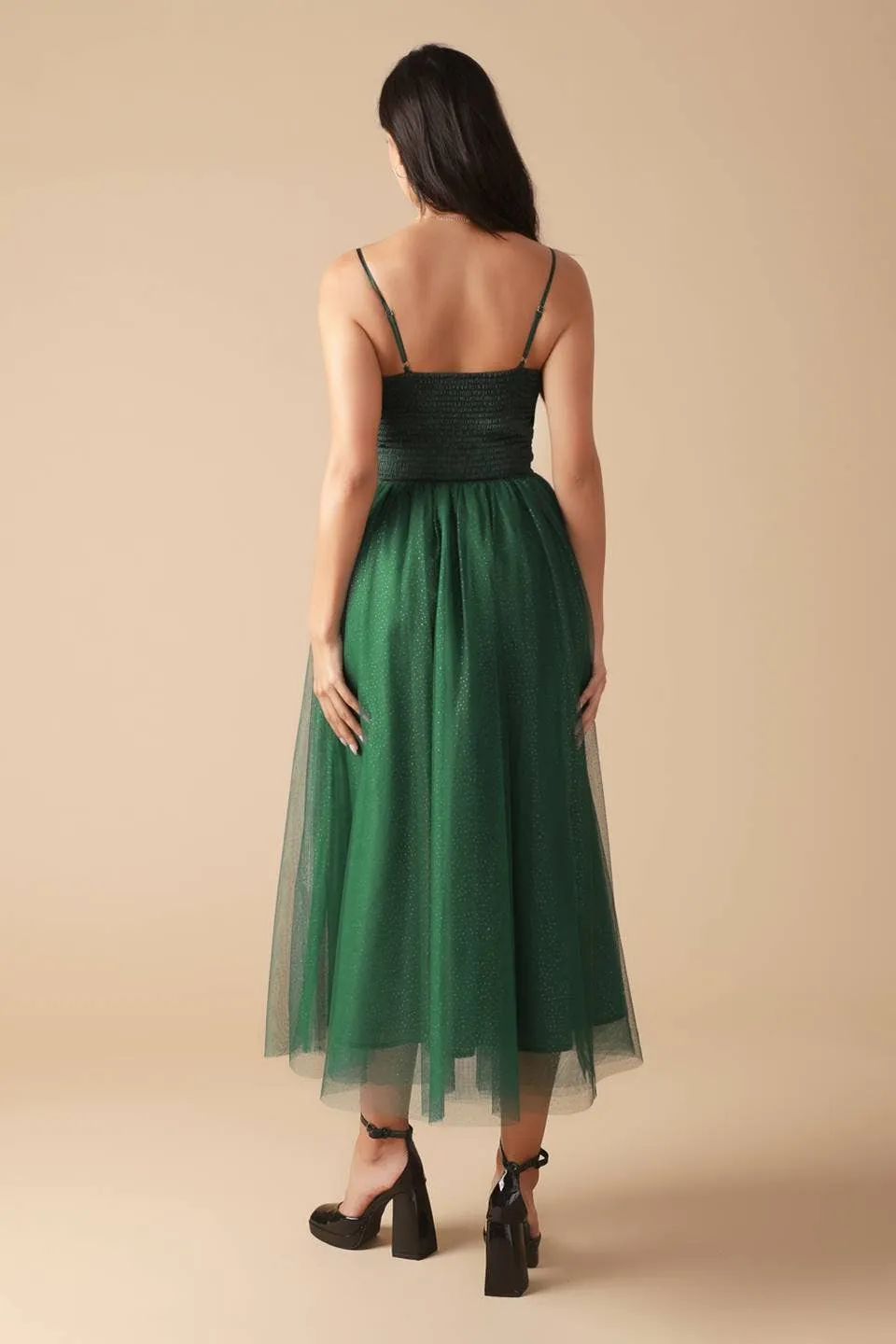 Festive Embellished Tulle Midi