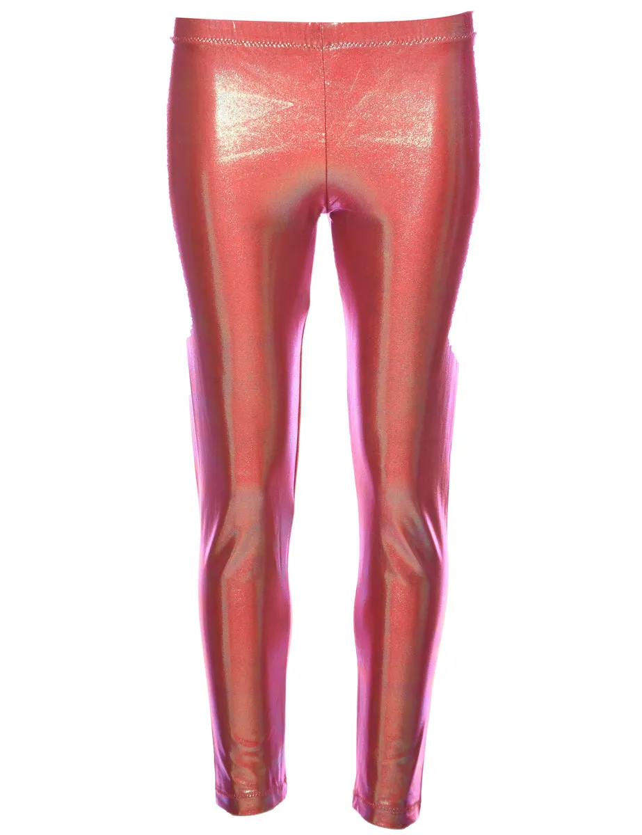 Fitted Metallic Pattern Trousers - W24 L25