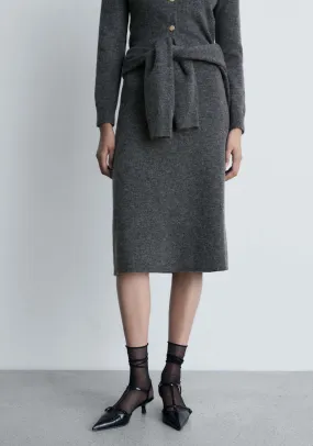 Flared knitted skirt - Gray