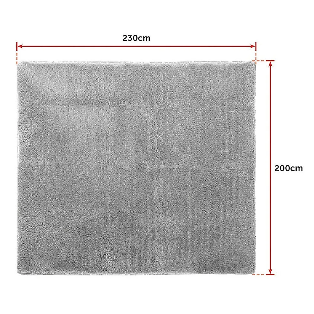 Floor Rugs Large Shaggy 230x200cm - Grey