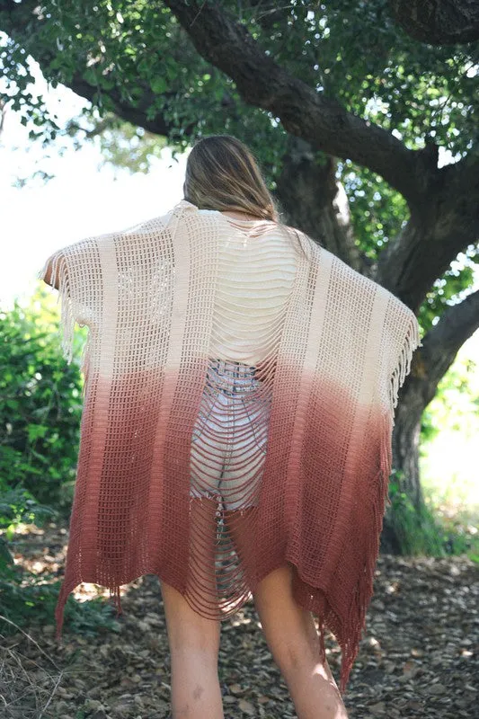 Fringe Boho Ombre Kimono