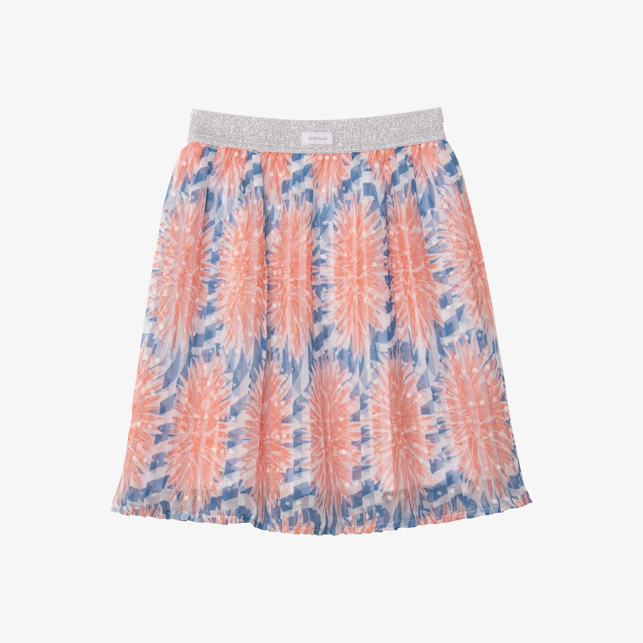 Girl pleated plumetis dahlias skirt