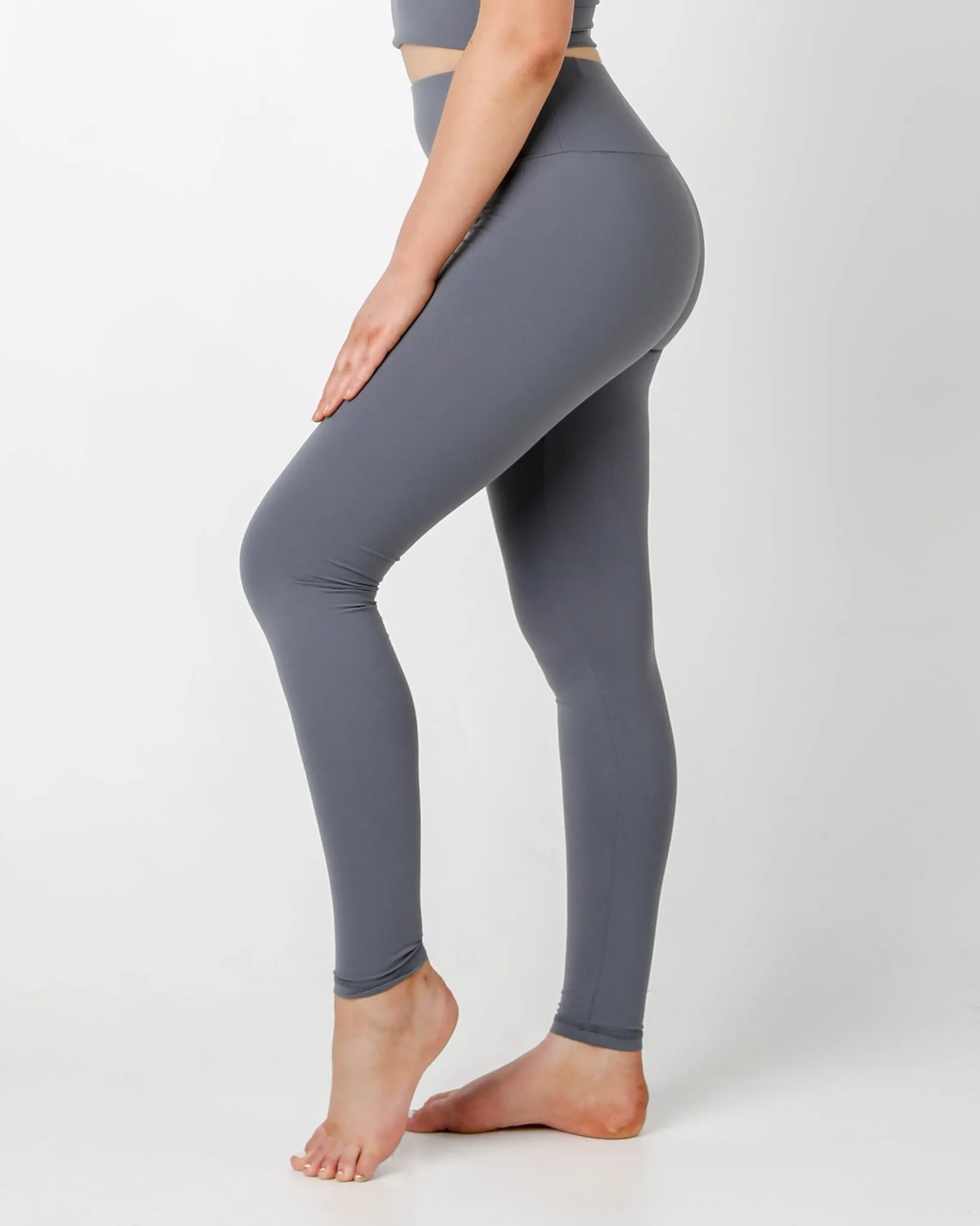 Grey Plush High Waisted Leggings