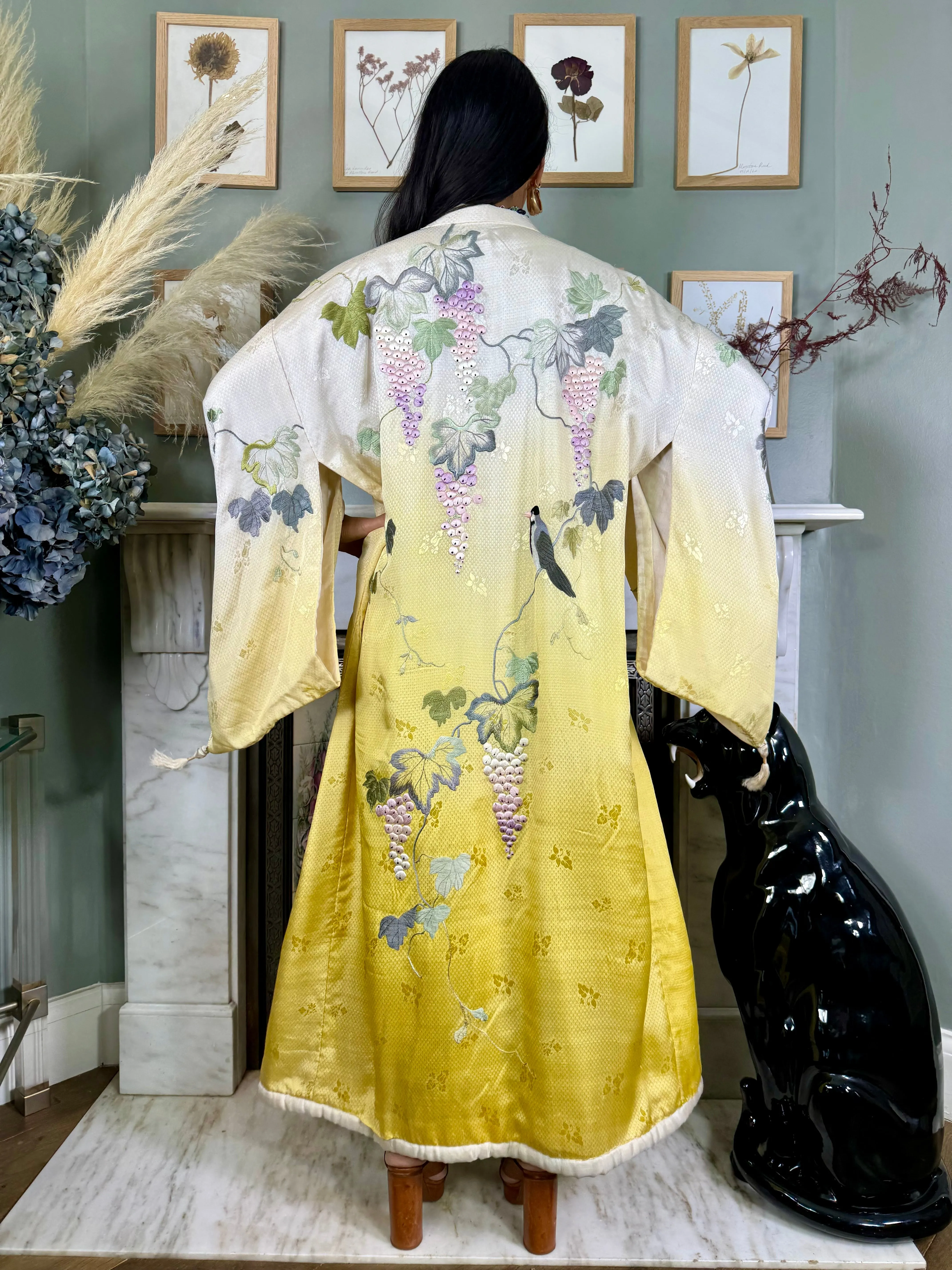 Halo, 40s ombré embroidered Japanese kimono