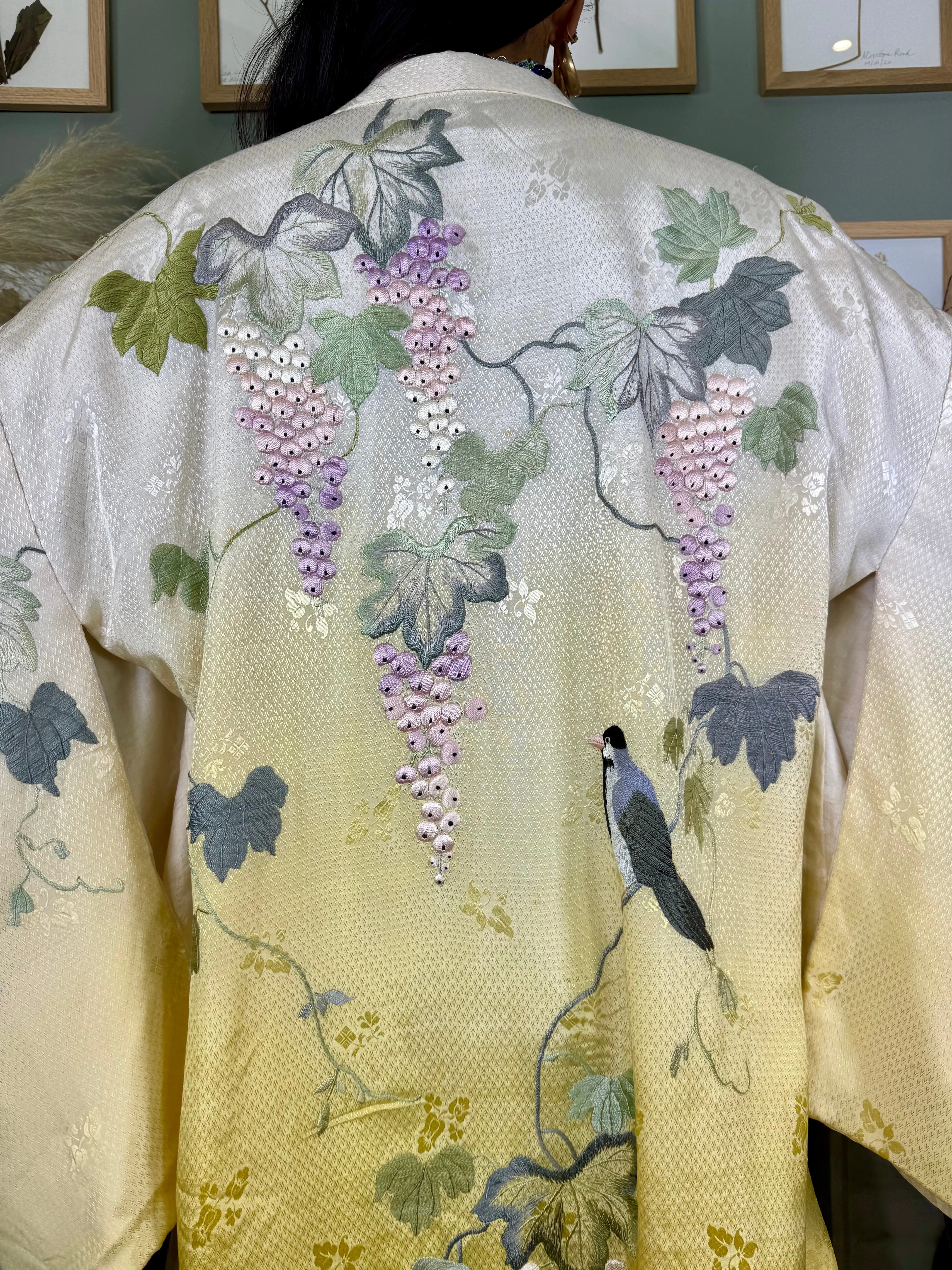 Halo, 40s ombré embroidered Japanese kimono