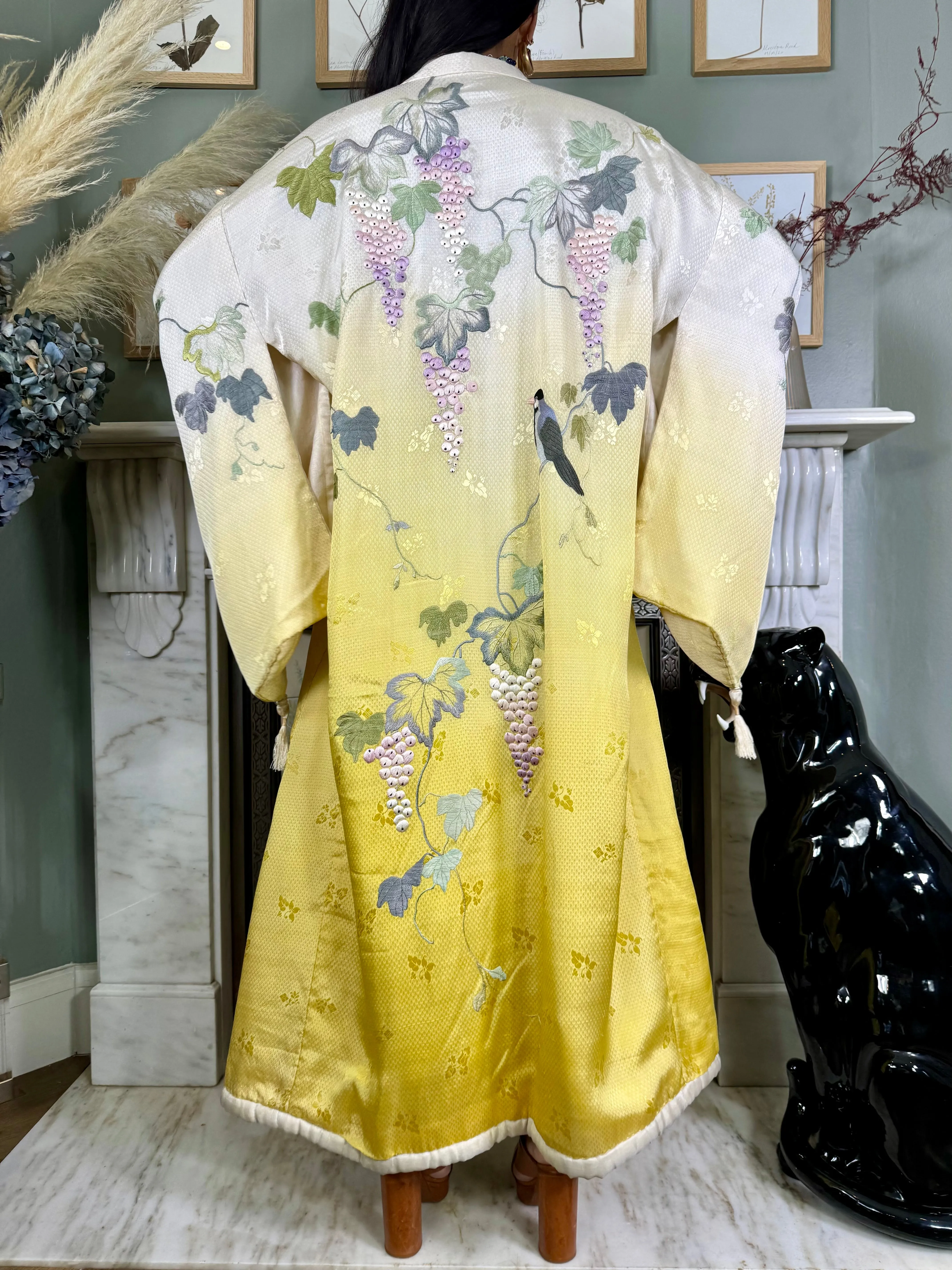 Halo, 40s ombré embroidered Japanese kimono