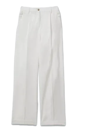 Harper Cotton Wide Leg Suit Trousers