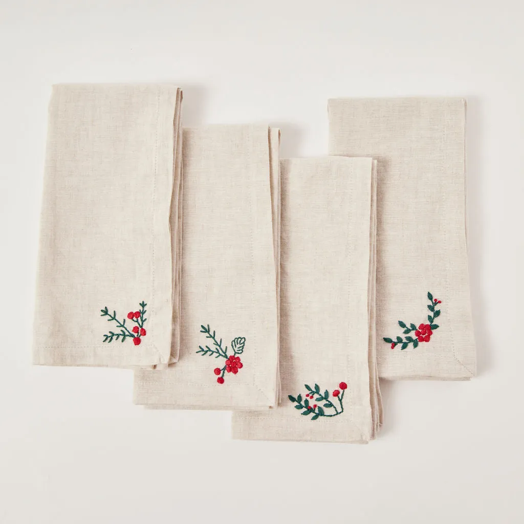 Holiday Blooms Napkin Set of 4