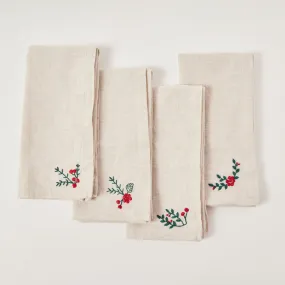 Holiday Blooms Napkin Set of 4