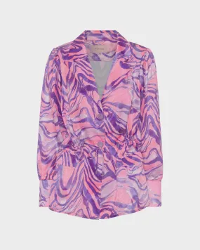 Hunkon Monique Blazer - Pink Swirl Art Print