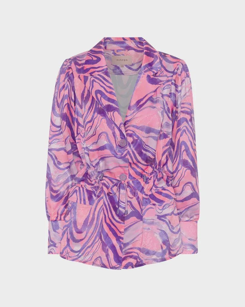 Hunkon Monique Blazer - Pink Swirl Art Print