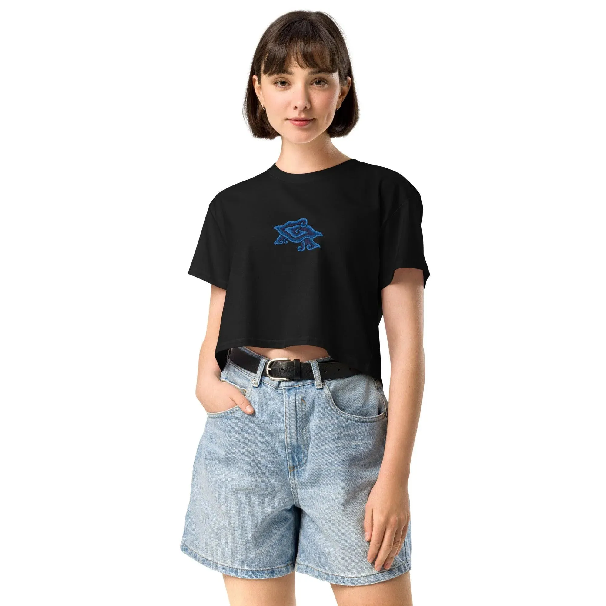 Indonesian Mendung Embroidered Cropped T-Shirt