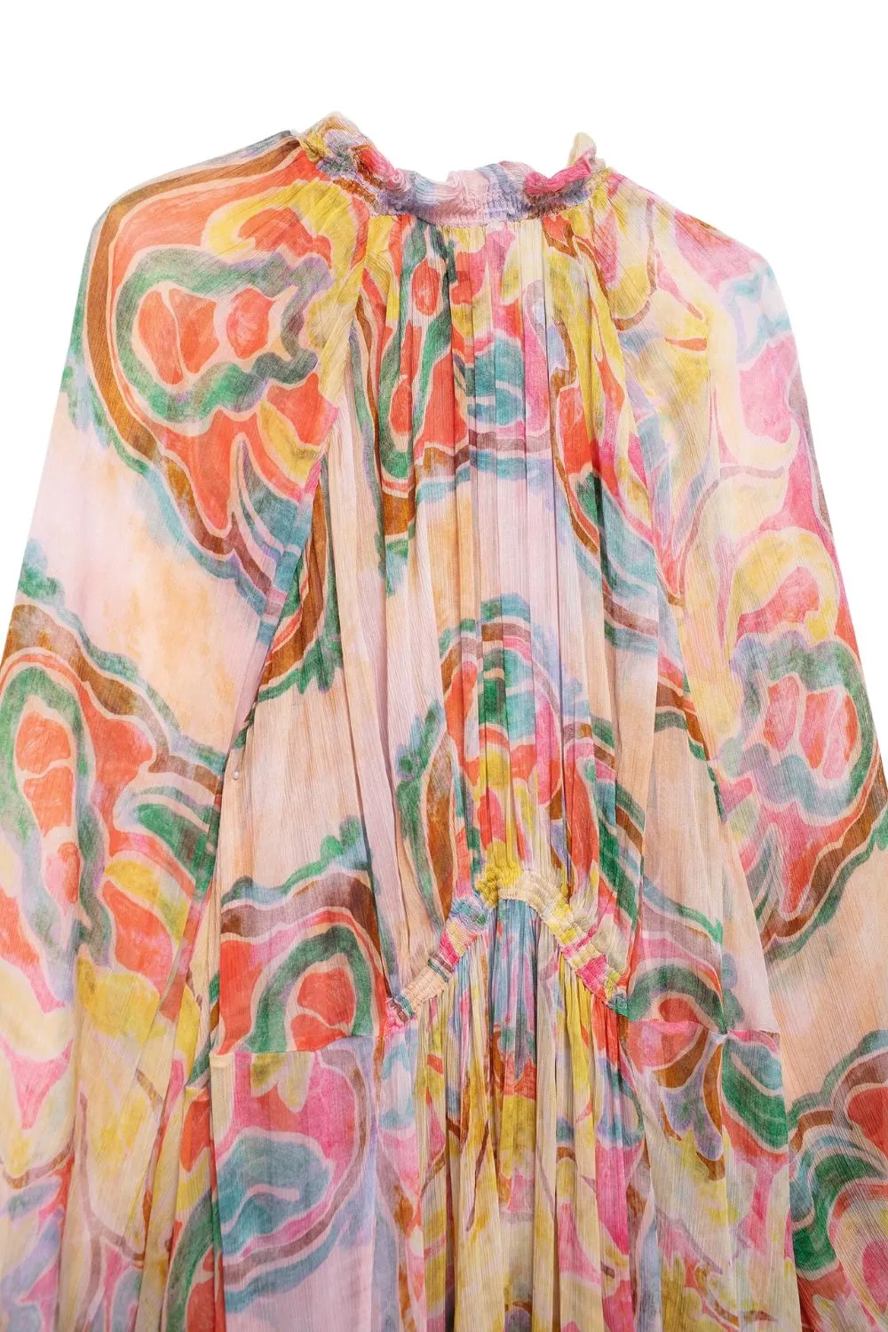 'Jade' Printed Chiffon Midi Dress