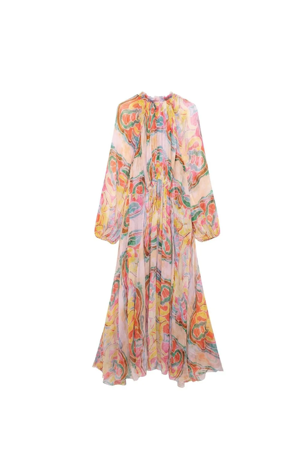 'Jade' Printed Chiffon Midi Dress