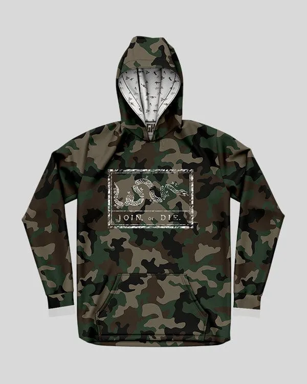 Join Or Die Woodland Camo (Flat Hem)