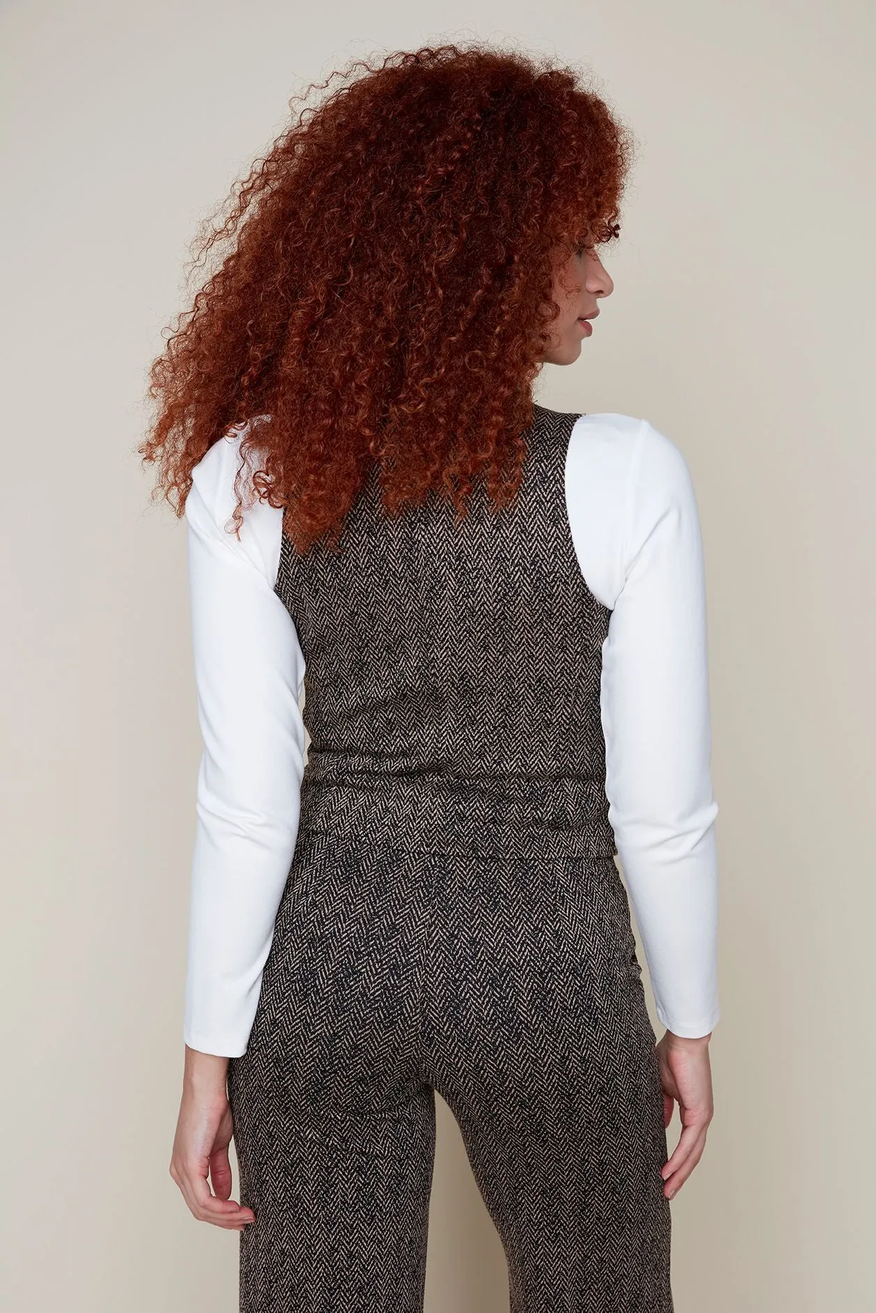 Knit Houndstooth Vest