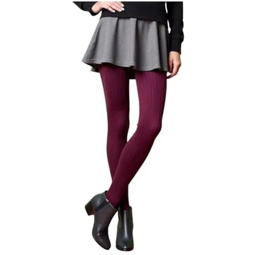 Ladies Aristoc 70 Denier Ribbed Tights Black Plum Nude fit up to 107cm 42inc Hip/One Size