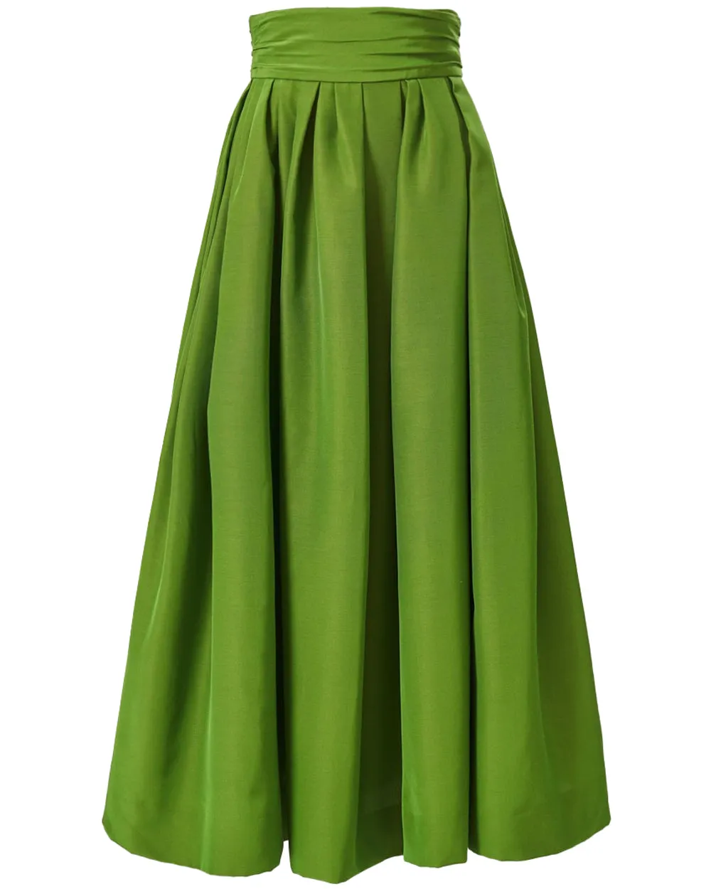 Lawn Green Cummberbund Midi Skirt