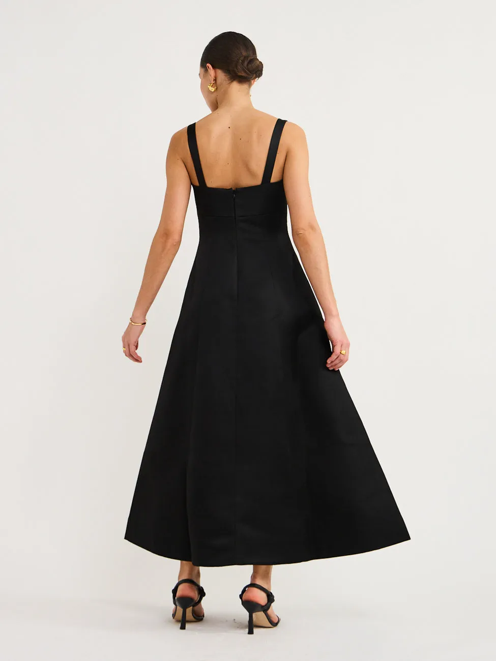 Leo Lin Odette Midi Dress in Ebony