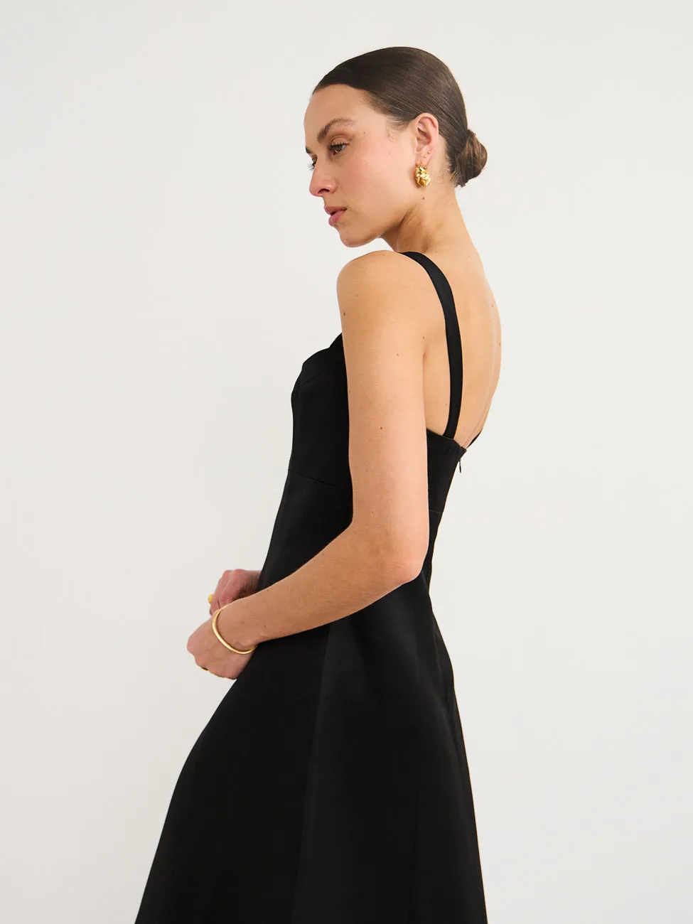 Leo Lin Odette Midi Dress in Ebony