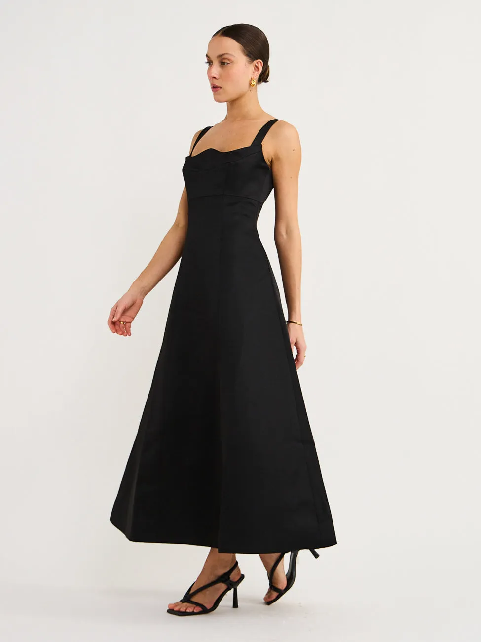 Leo Lin Odette Midi Dress in Ebony