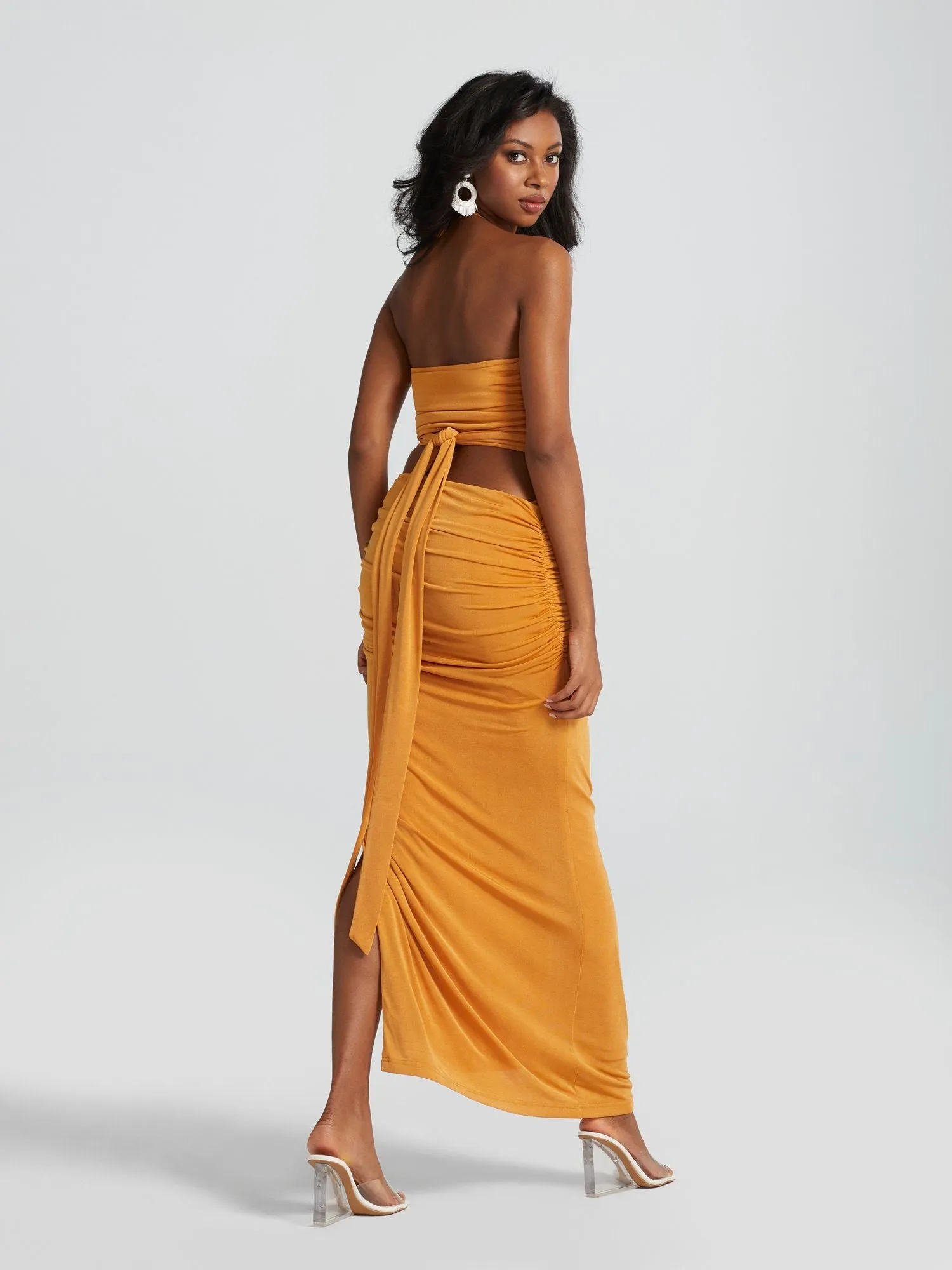 Lesedi Ruched Shimmer Skirt