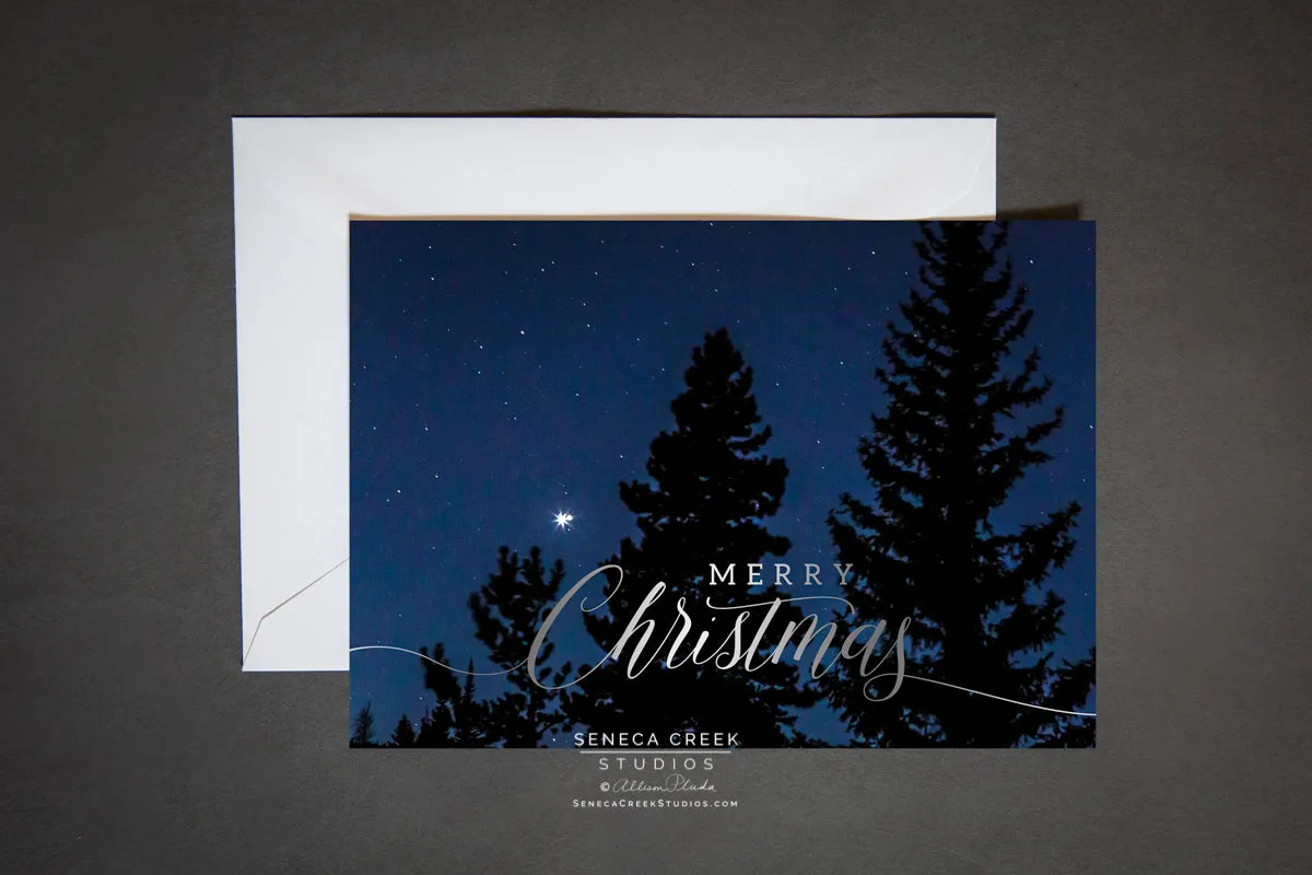 Limited Edition "Three King Trees and the Great Conjunction Star" Merry Christmas Photo Art Greeting Card