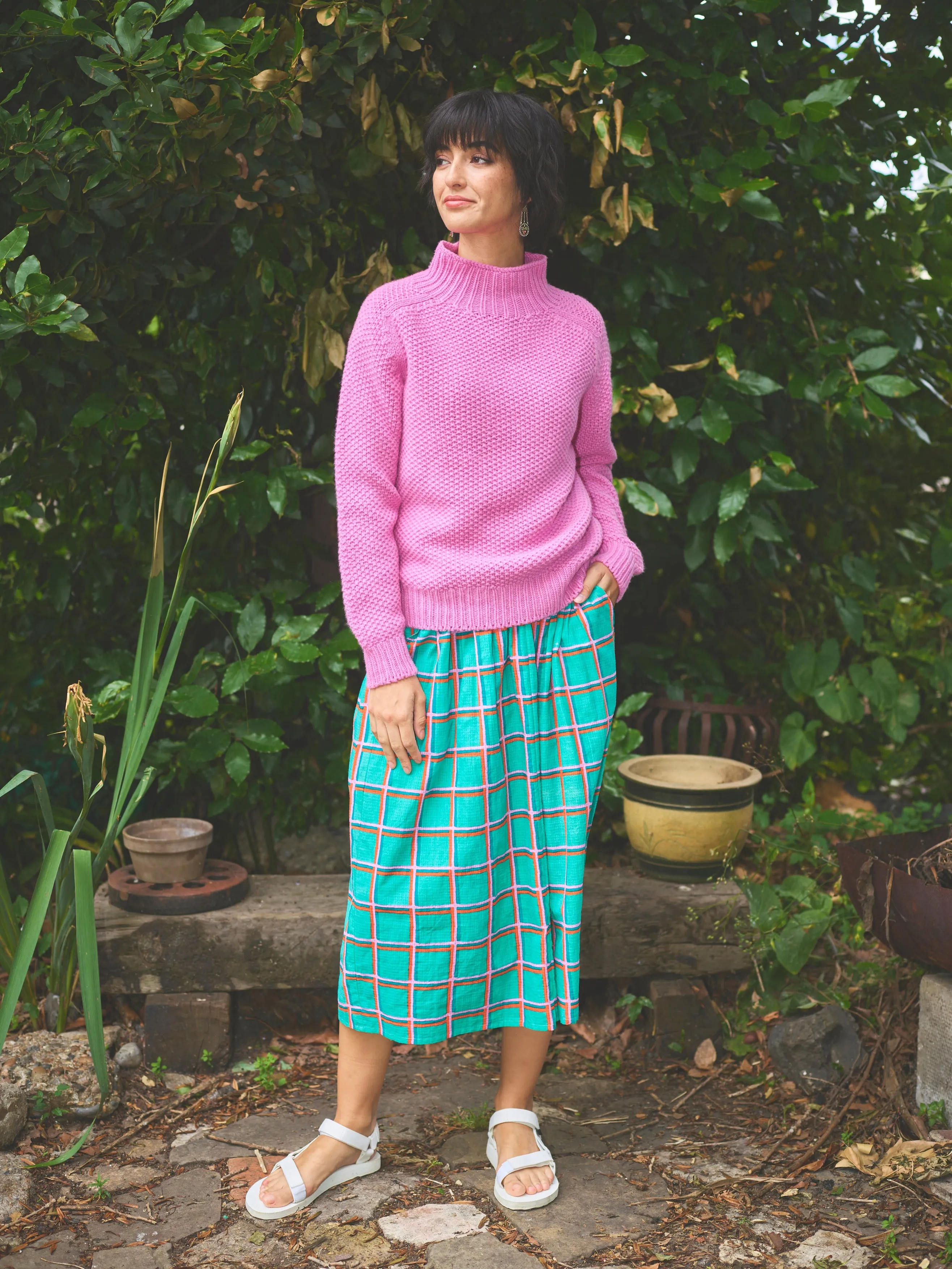 Lowie Aqua Check Skirt