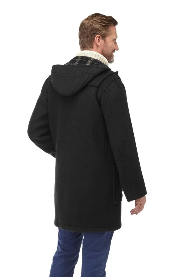 Men's Classic Fit Duffle Coat with Wooden Toggles - Charcoal