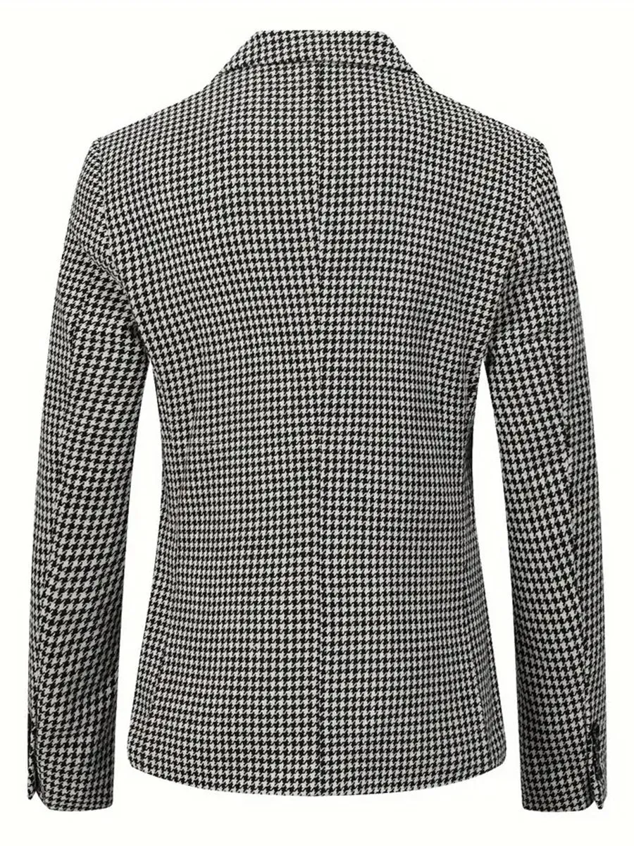 Men's Houndstooth Casual Single-breasted Blazer