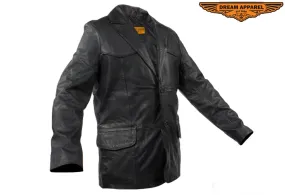 Mens Soft Naked Cowhide Leather Blazer