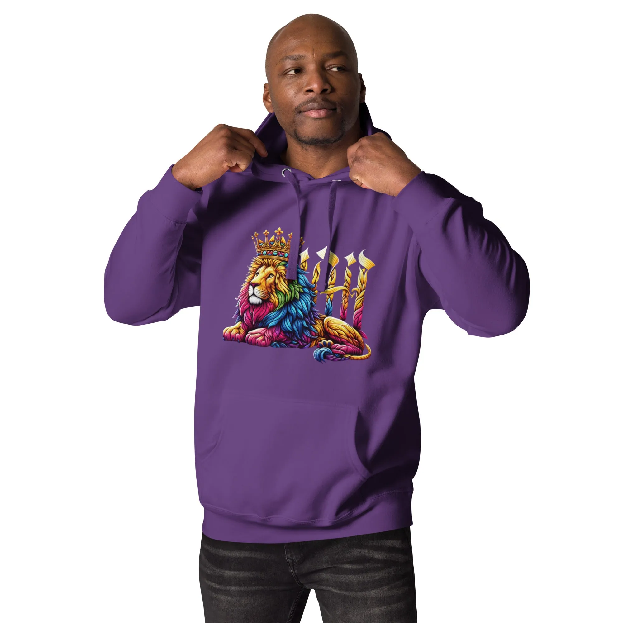 Men's Yahweh Colourful Lion Hoodie