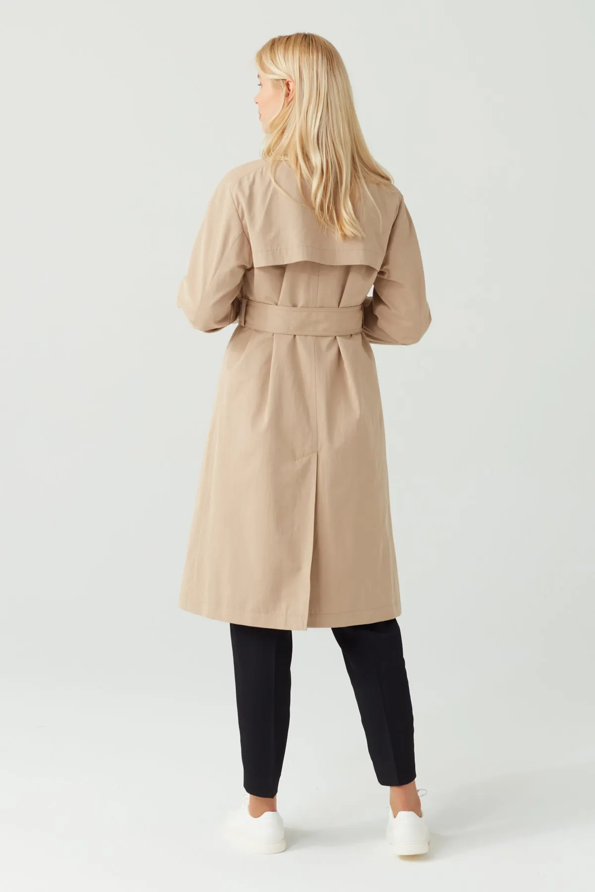 MODERN SOFT TRENCH COAT SAND