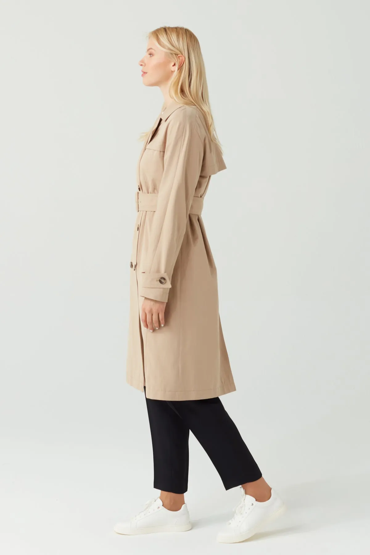 MODERN SOFT TRENCH COAT SAND