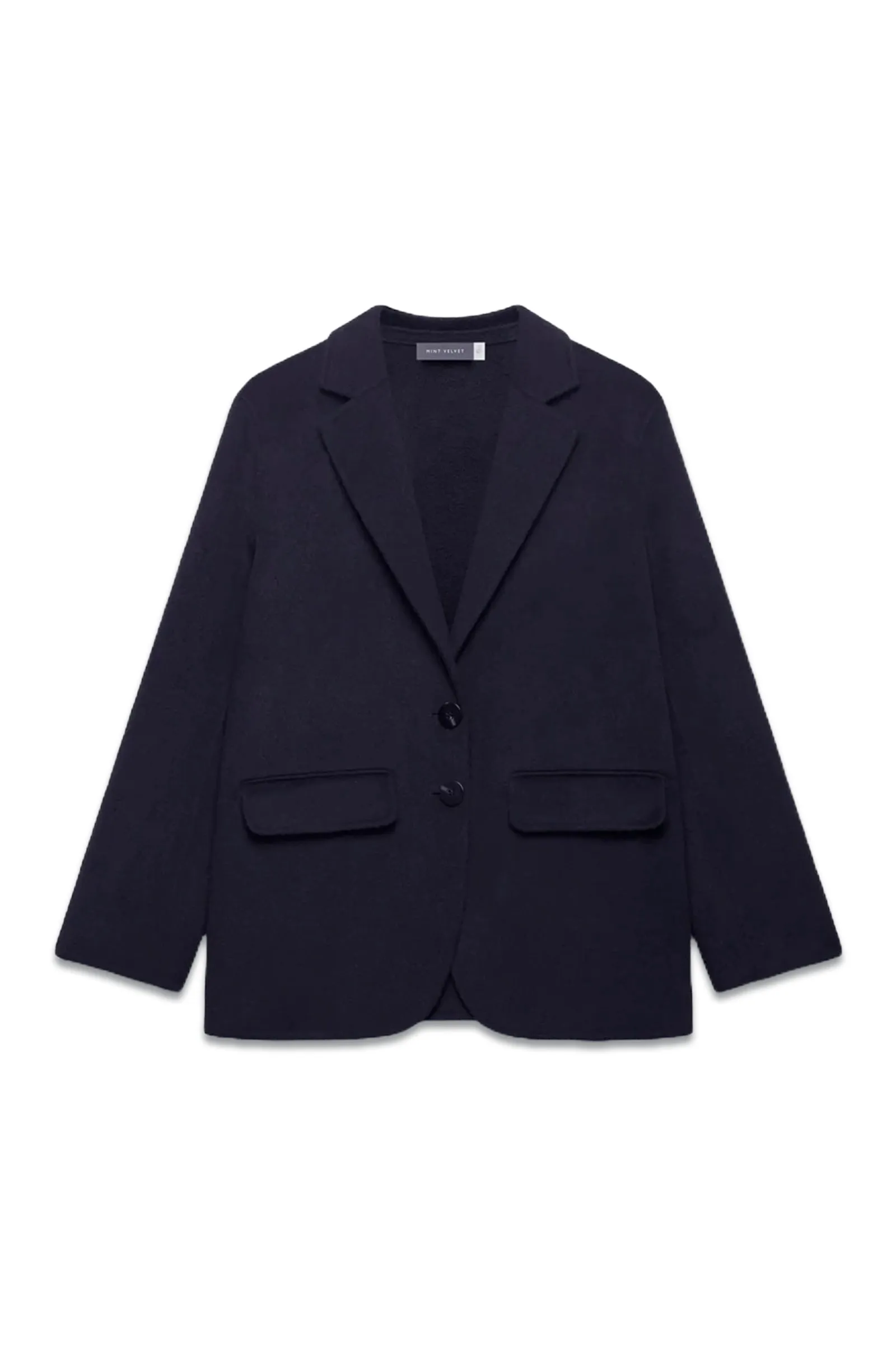 Navy Wool Blend Blazer