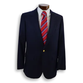 Navy Wool Flannel Side Vent Blazer (44L)