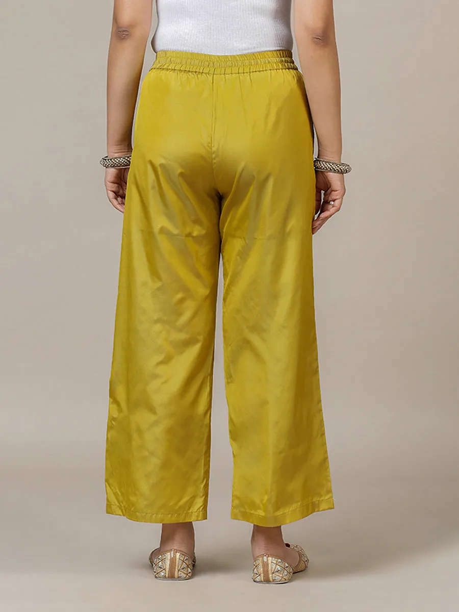 Nyla x Tyohaar | Lemon Yellow Art Silk Pants