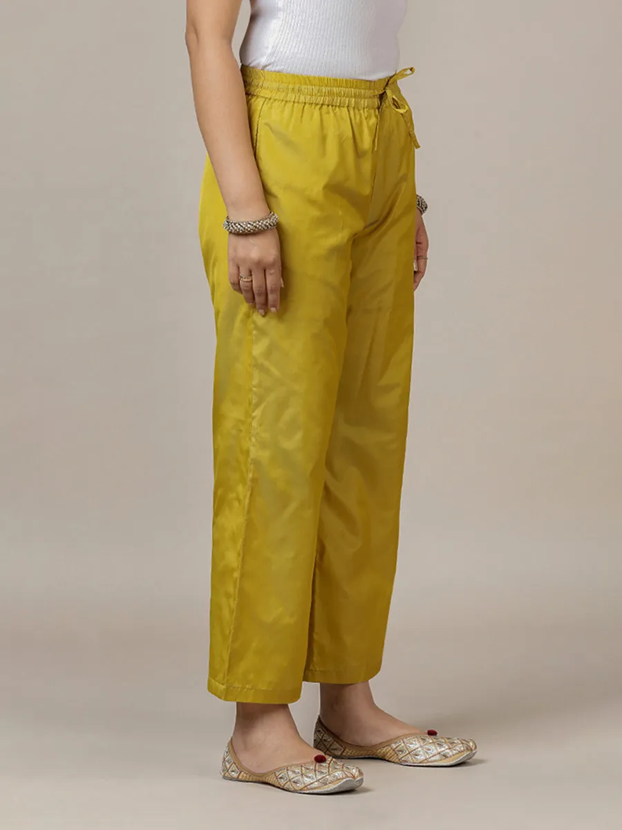 Nyla x Tyohaar | Lemon Yellow Art Silk Pants