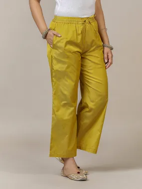 Nyla x Tyohaar | Lemon Yellow Art Silk Pants