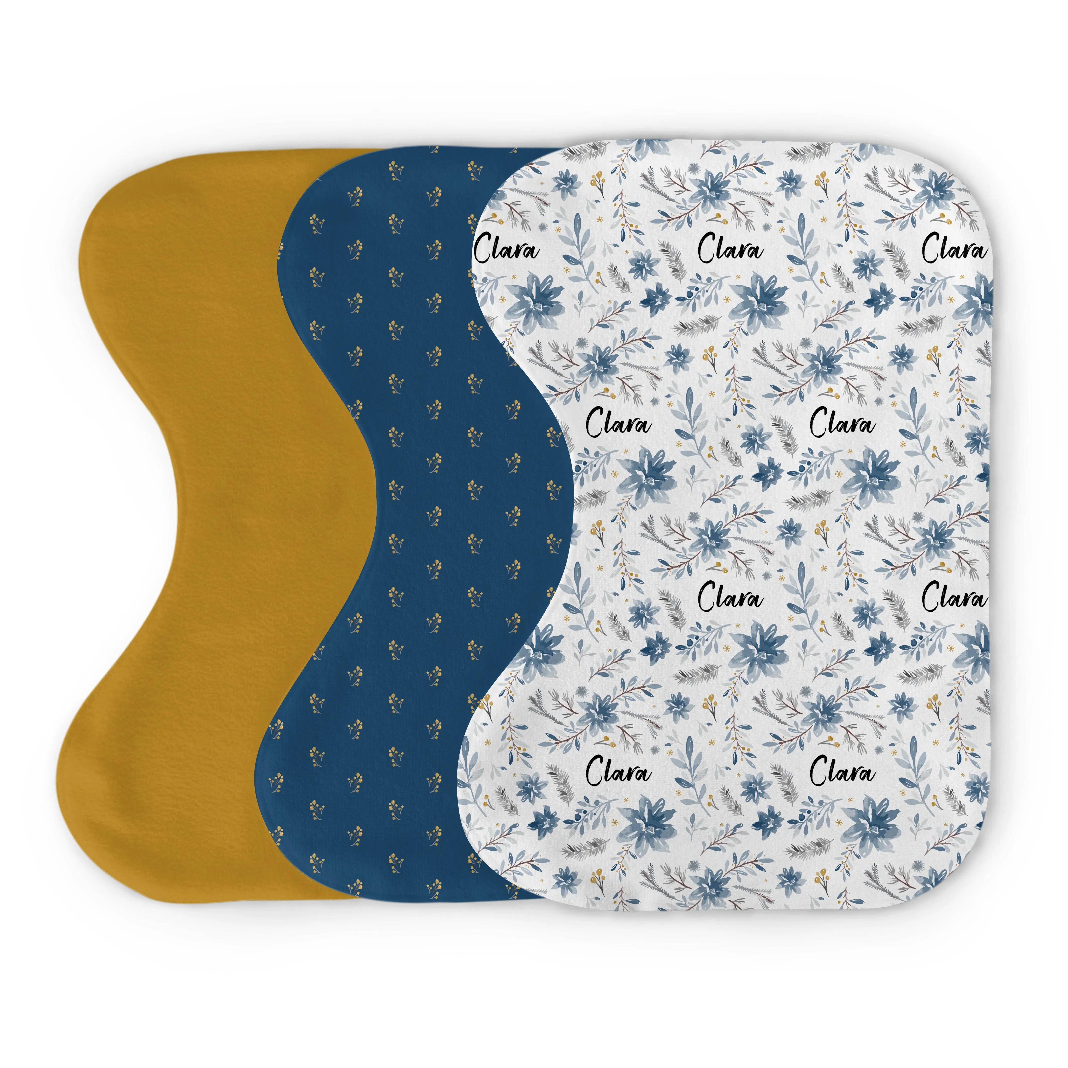 Personalized Burp Cloth Set | Winter Whispers