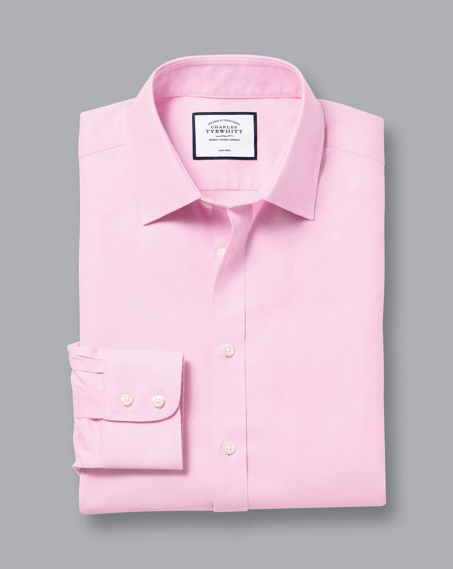 PINK NON IRON TWILL SLIM FIT