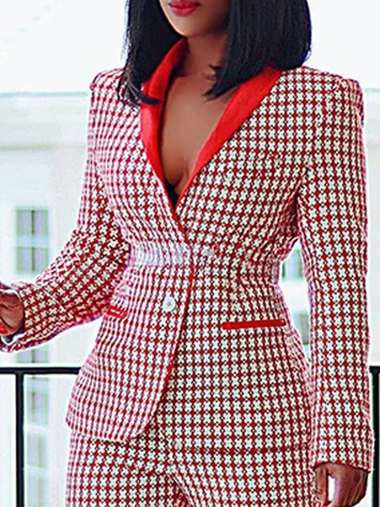 Plaid Casual Blazer suit