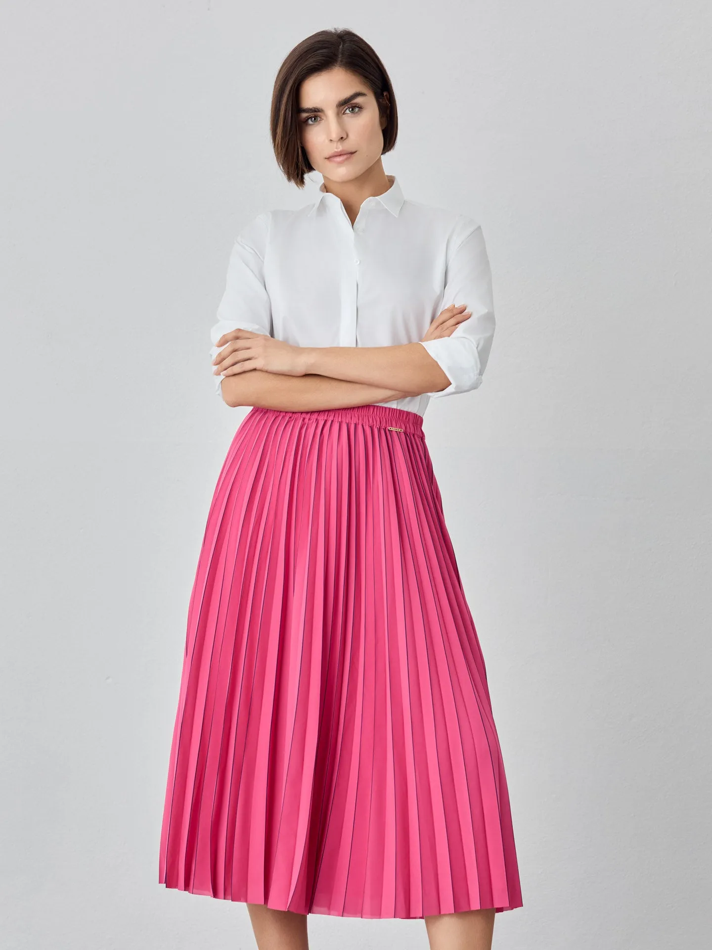 Pleated Skirt With Stripes