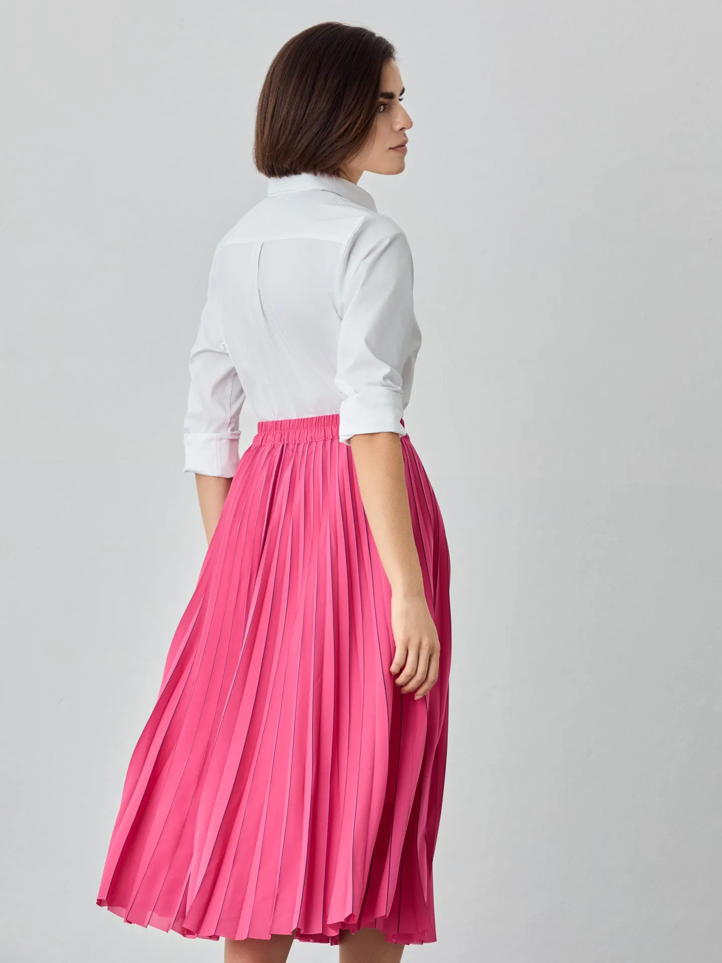 Pleated Skirt With Stripes